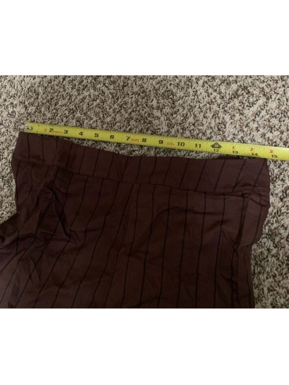 Brown Pin Stripe Lace Trim Corset Ribbon Steampunk Pants - Picture 16 of 16